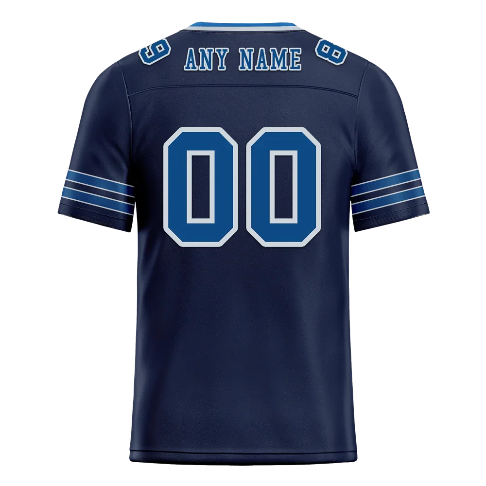 Custom Black Sleeve Stripes Blue Personalized Authentic Football Jersey FBJ02-bc0f08d - Coolcustomize