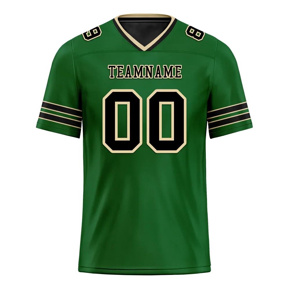 Custom Green Sleeve Stripes Black Personalized Authentic Football Jersey FBJ02-bc0f08e - Coolcustomize
