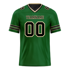 Custom Green Sleeve Stripes Black Personalized Authentic Football Jersey FBJ02-bc0f08e