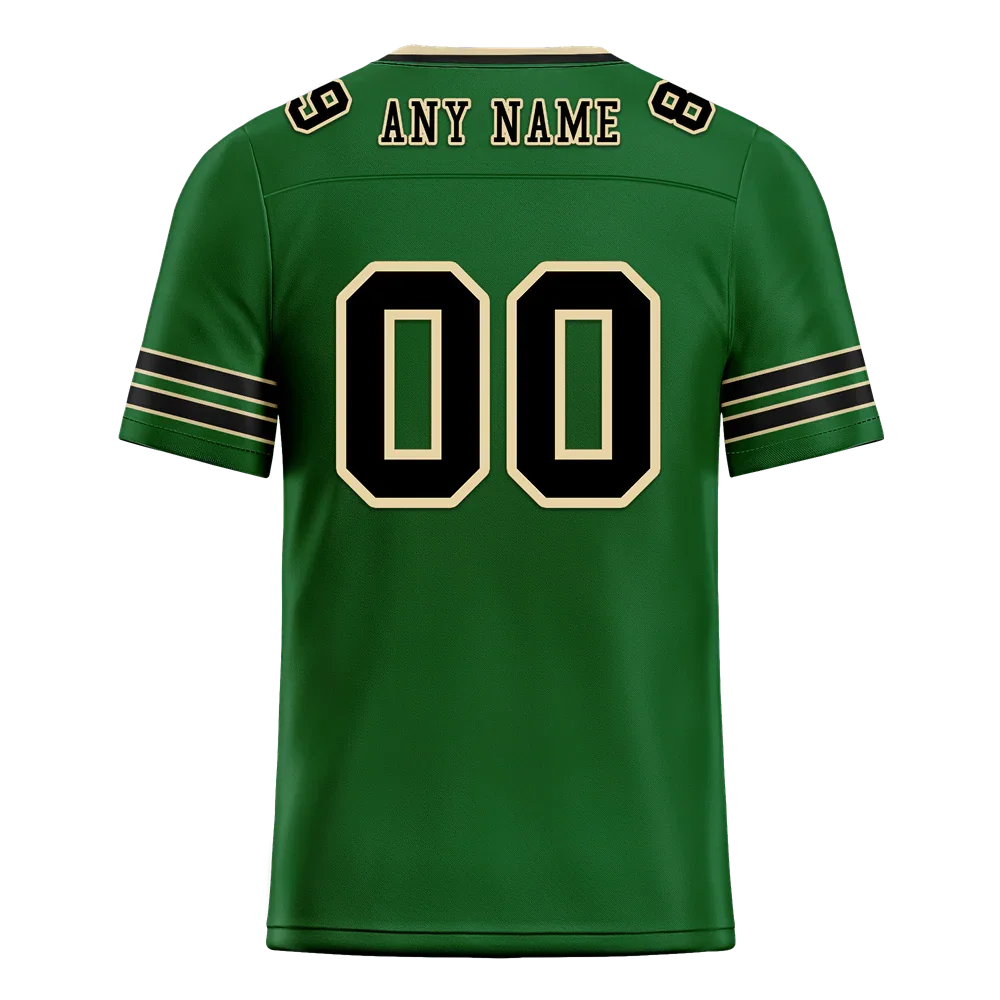 Custom Green Sleeve Stripes Black Personalized Authentic Football Jersey FBJ02-bc0f08e - Coolcustomize