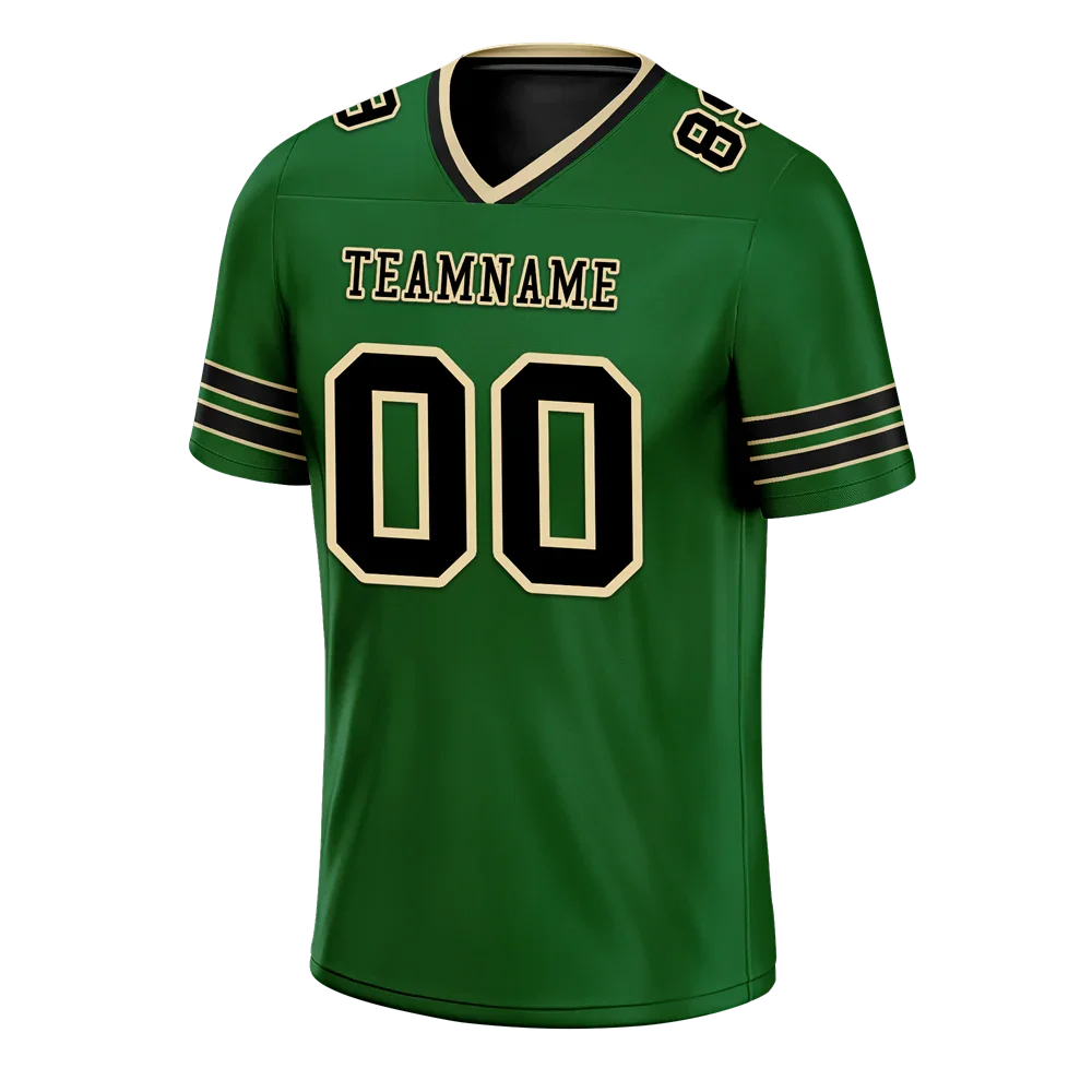 Custom Green Sleeve Stripes Black Personalized Authentic Football Jersey FBJ02-bc0f08e - Coolcustomize