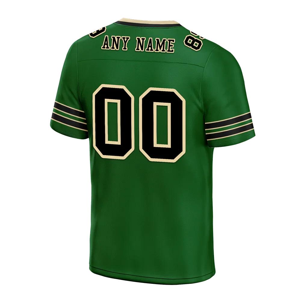 Custom Green Sleeve Stripes Black Personalized Authentic Football Jersey FBJ02-bc0f08e - Coolcustomize