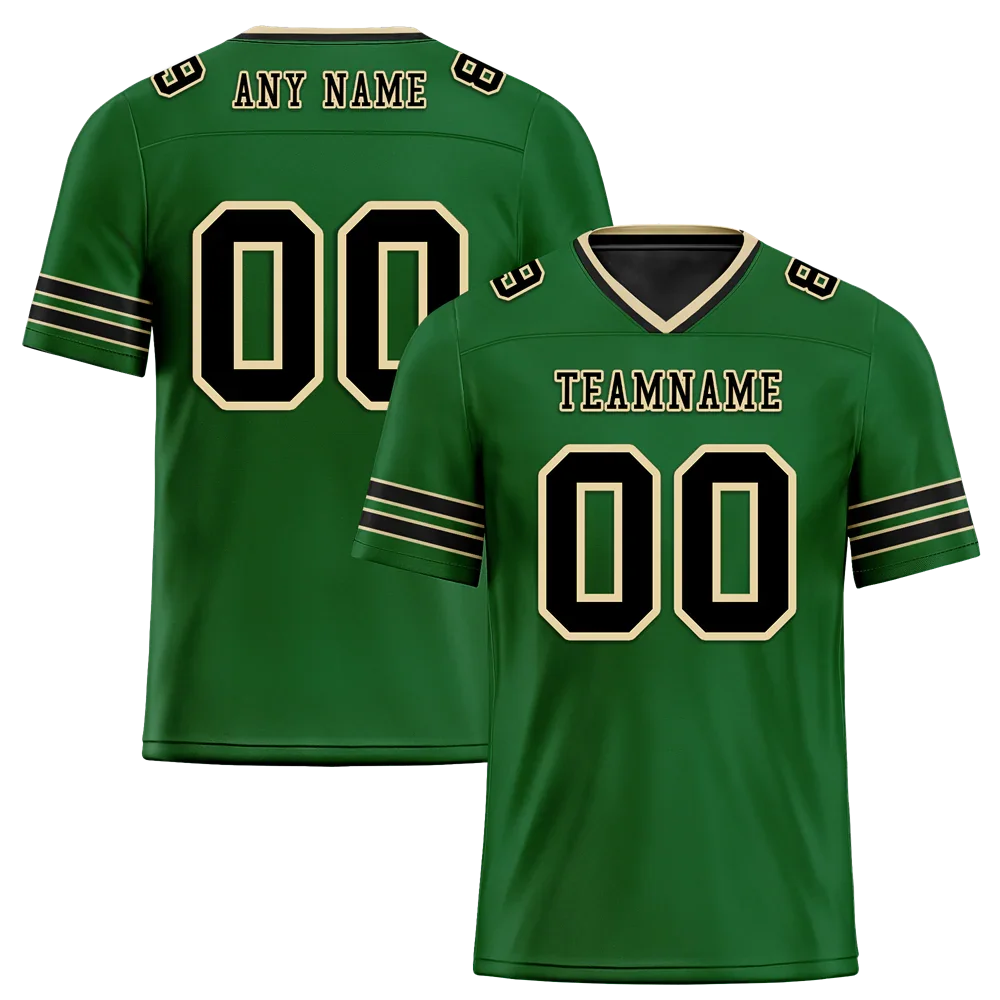 Custom Green Sleeve Stripes Black Personalized Authentic Football Jersey FBJ02-bc0f08e - Coolcustomize