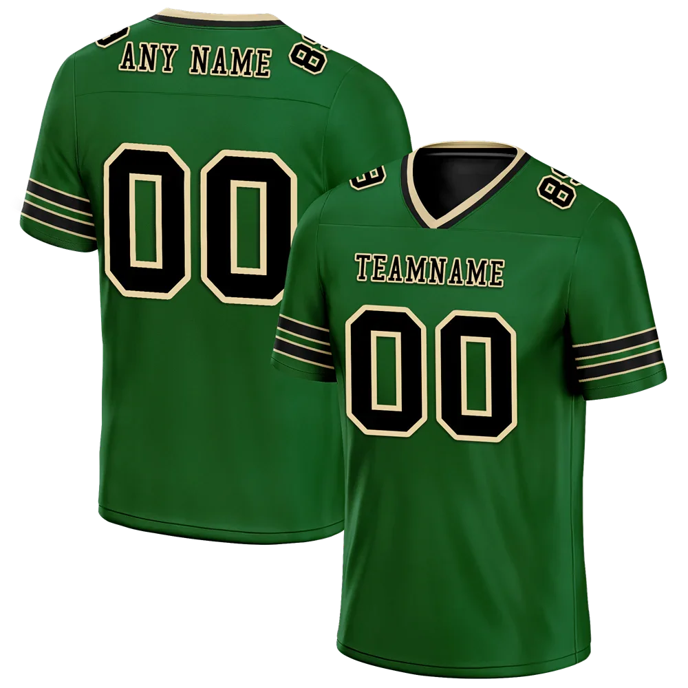 Custom Green Sleeve Stripes Black Personalized Authentic Football Jersey FBJ02-bc0f08e - Coolcustomize