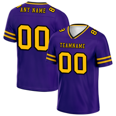 Custom Purple Sleeve Stripes Yellow Personalized Authentic Football Jersey FBJ02-bc0f087