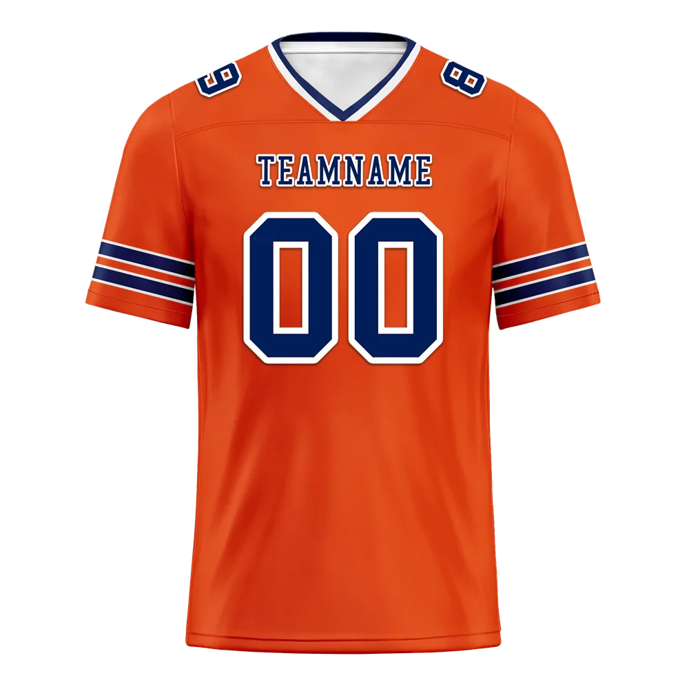 Custom Red Sleeve Stripes Blue Personalized Authentic Football Jersey FBJ02-bc0f090 - Coolcustomize