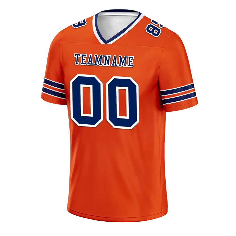 Custom Red Sleeve Stripes Blue Personalized Authentic Football Jersey FBJ02-bc0f090 - Coolcustomize