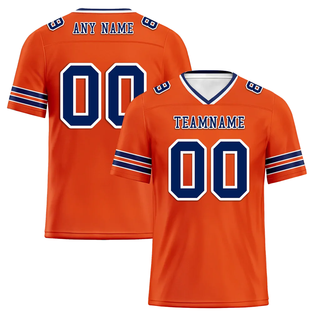 Custom Red Sleeve Stripes Blue Personalized Authentic Football Jersey FBJ02-bc0f090 - Coolcustomize