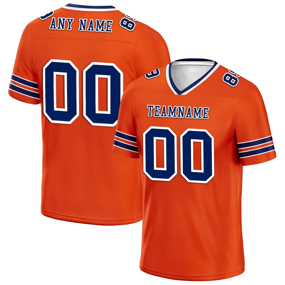 Custom Red Sleeve Stripes Blue Personalized Authentic Football Jersey FBJ02-bc0f090 - Coolcustomize