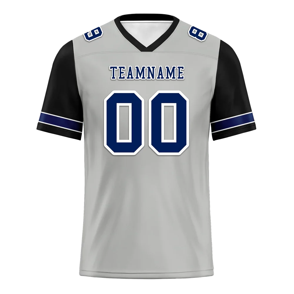 Custom Grey Black Two Tone Blue Personalized Authentic Football Jersey FBJ02-bc0f09a - Coolcustomize