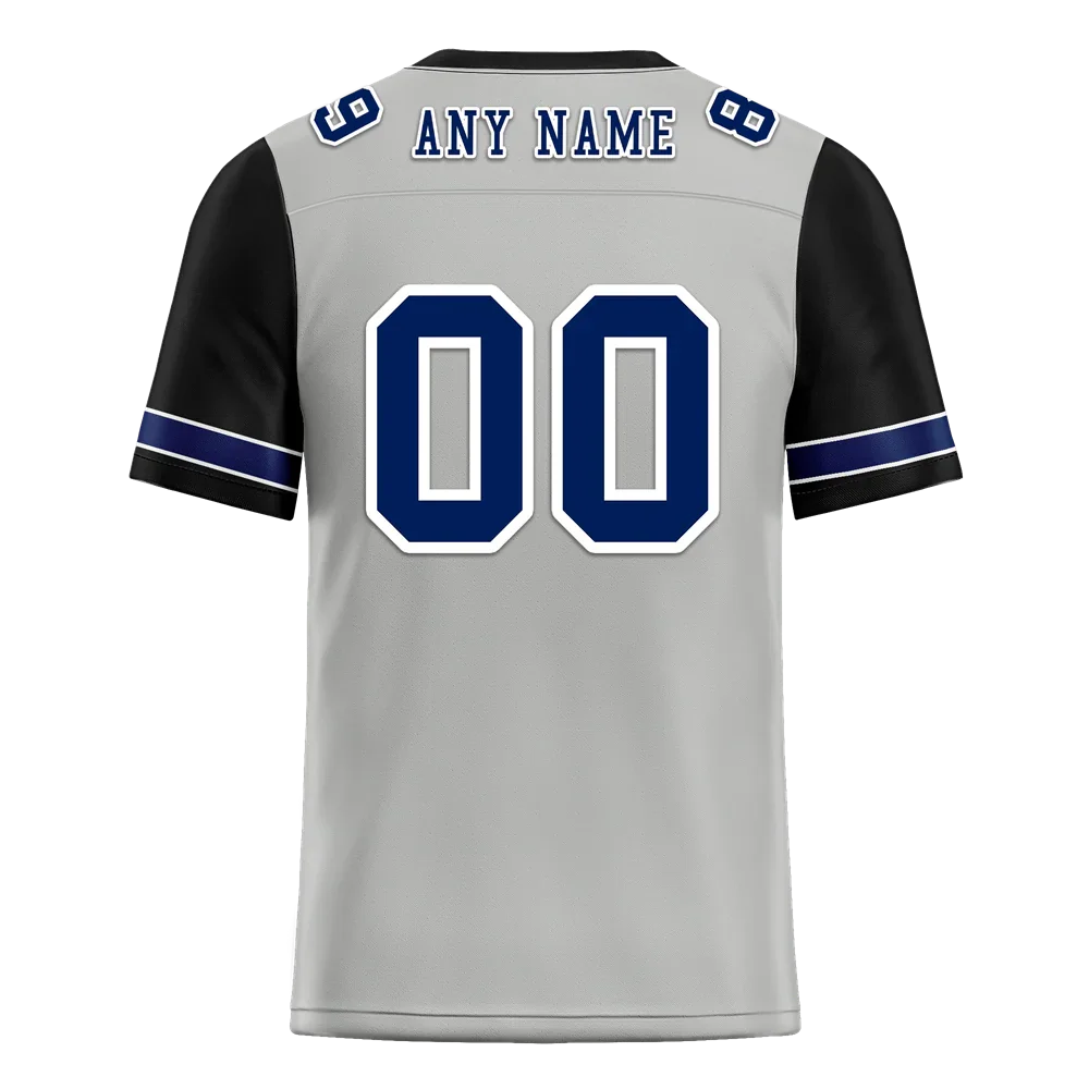 Custom Grey Black Two Tone Blue Personalized Authentic Football Jersey FBJ02-bc0f09a - Coolcustomize