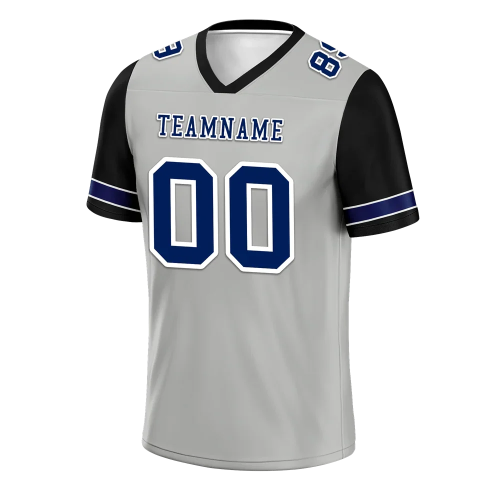 Custom Grey Black Two Tone Blue Personalized Authentic Football Jersey FBJ02-bc0f09a - Coolcustomize