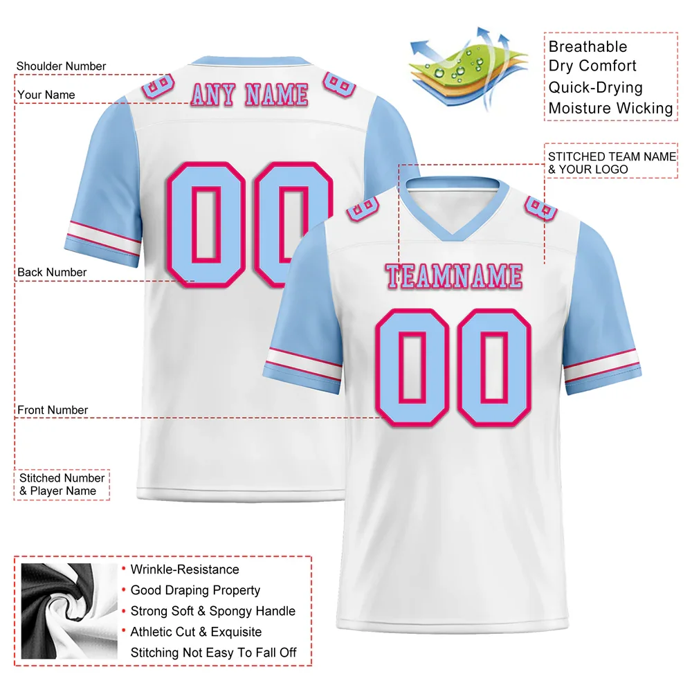 Custom White Aqua Two Tone Aqua Personalized Authentic Football Jersey FBJ02-bc0f09b - Coolcustomize