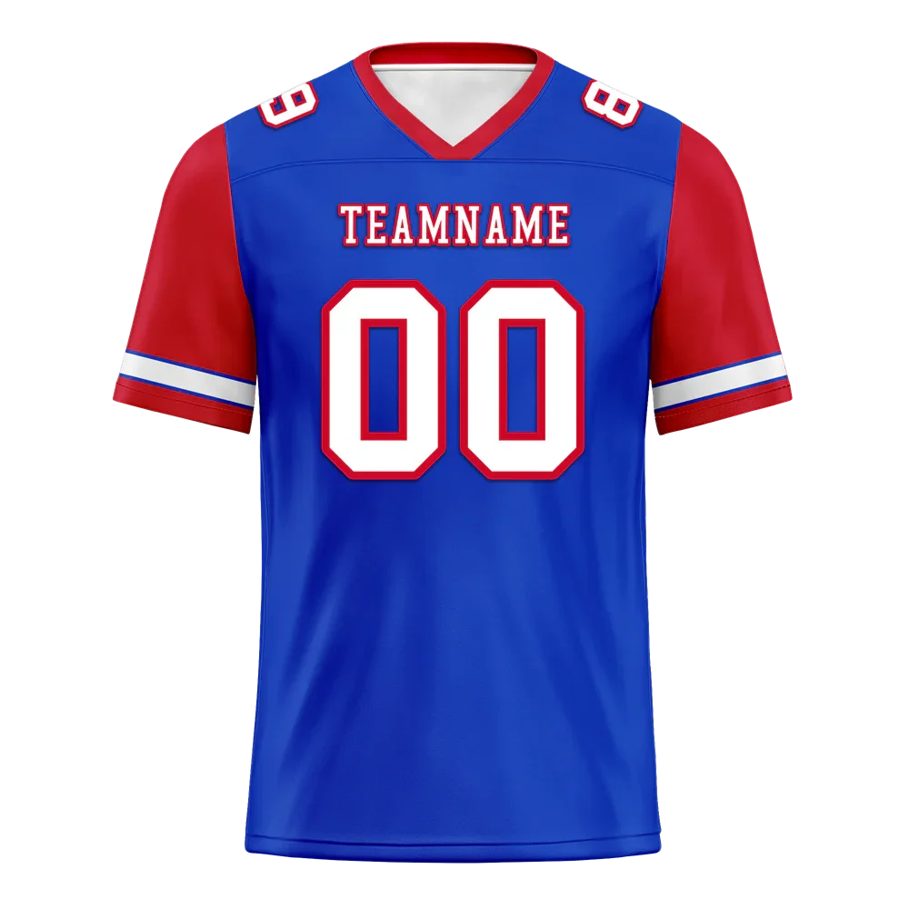 Custom Blue Red Two Tone White Personalized Authentic Football Jersey FBJ02-bc0f09d - Coolcustomize