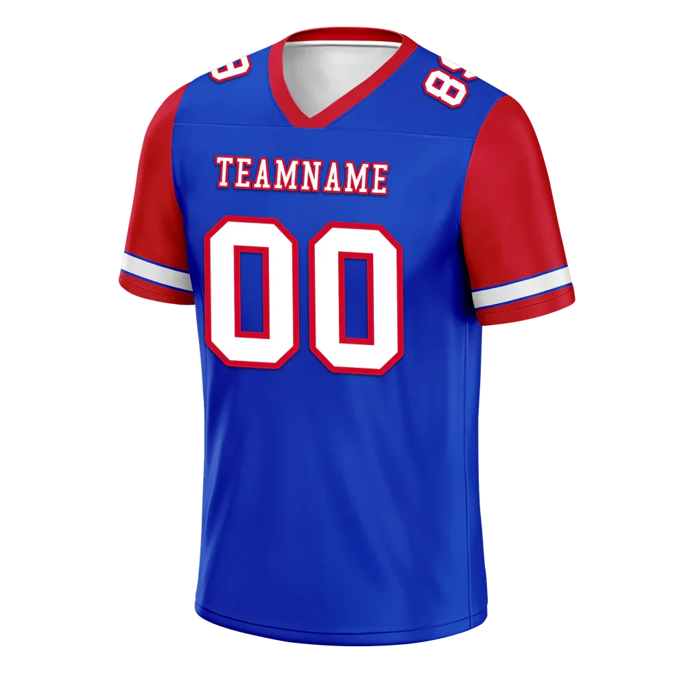 Custom Blue Red Two Tone White Personalized Authentic Football Jersey FBJ02-bc0f09d - Coolcustomize
