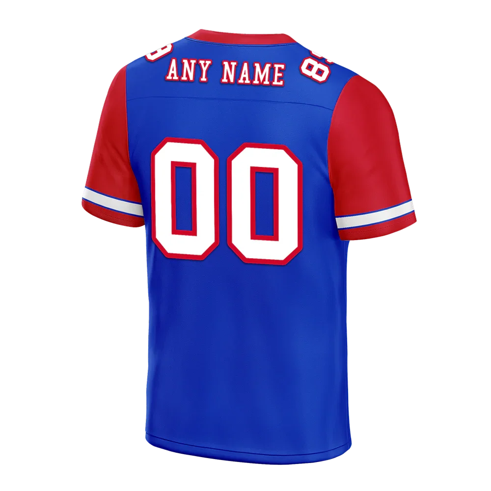 Custom Blue Red Two Tone White Personalized Authentic Football Jersey FBJ02-bc0f09d - Coolcustomize
