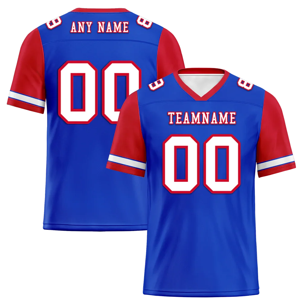 Custom Blue Red Two Tone White Personalized Authentic Football Jersey FBJ02-bc0f09d - Coolcustomize