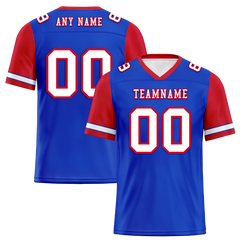 Custom Blue Red Two Tone White Personalized Authentic Football Jersey FBJ02-bc0f09d