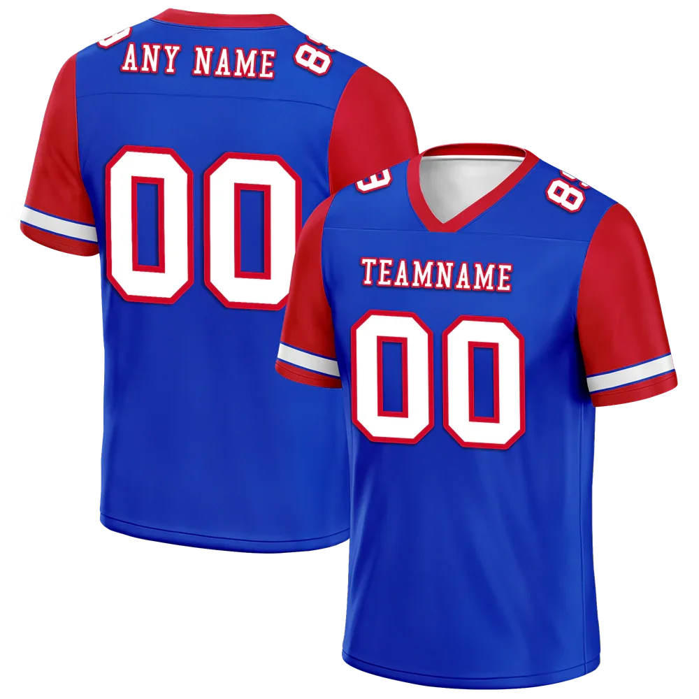 Custom Blue Red Two Tone White Personalized Authentic Football Jersey FBJ02-bc0f09d - Coolcustomize