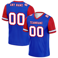 Custom Blue Red Two Tone White Personalized Authentic Football Jersey FBJ02-bc0f09d