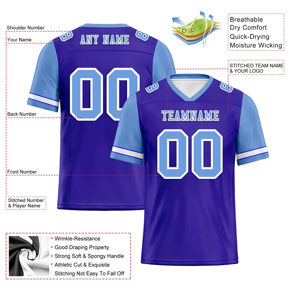 Custom Blue Aqua Two Tone Aqua Personalized Authentic Football Jersey FBJ02-bc0f09e - Coolcustomize