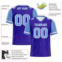 Custom Blue Aqua Two Tone Aqua Personalized Authentic Football Jersey FBJ02-bc0f09e