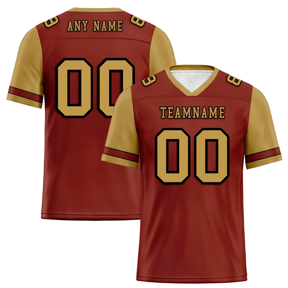 Custom Brown Orange Two Tone Orange Personalized Authentic Football Jersey FBJ02-bc0f09f - Coolcustomize