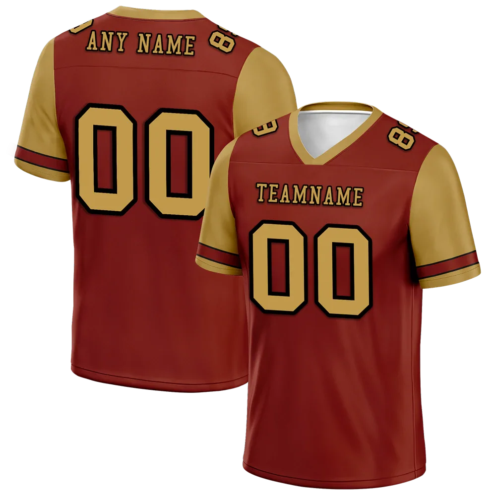 Custom Brown Orange Two Tone Orange Personalized Authentic Football Jersey FBJ02-bc0f09f - Coolcustomize