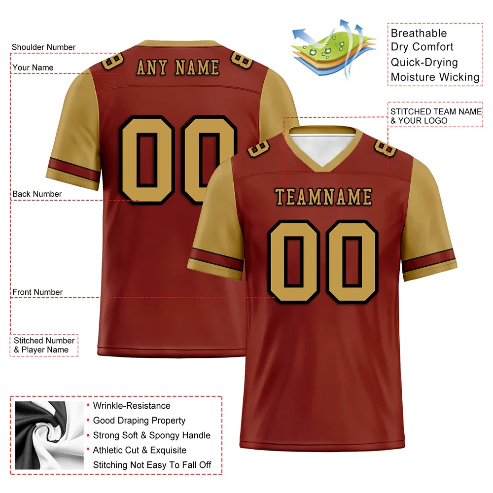 Custom Brown Orange Two Tone Orange Personalized Authentic Football Jersey FBJ02-bc0f09f - Coolcustomize