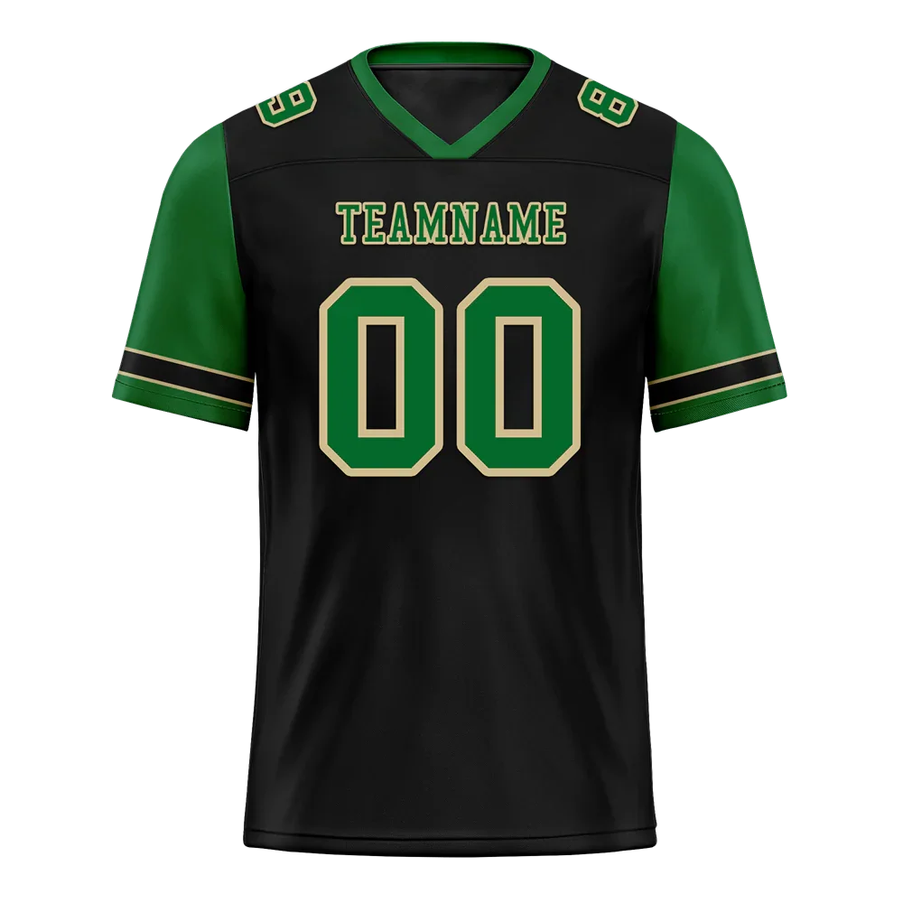Custom Black Green Two Tone Green Personalized Authentic Football Jersey FBJ02-bc0f097 - Coolcustomize