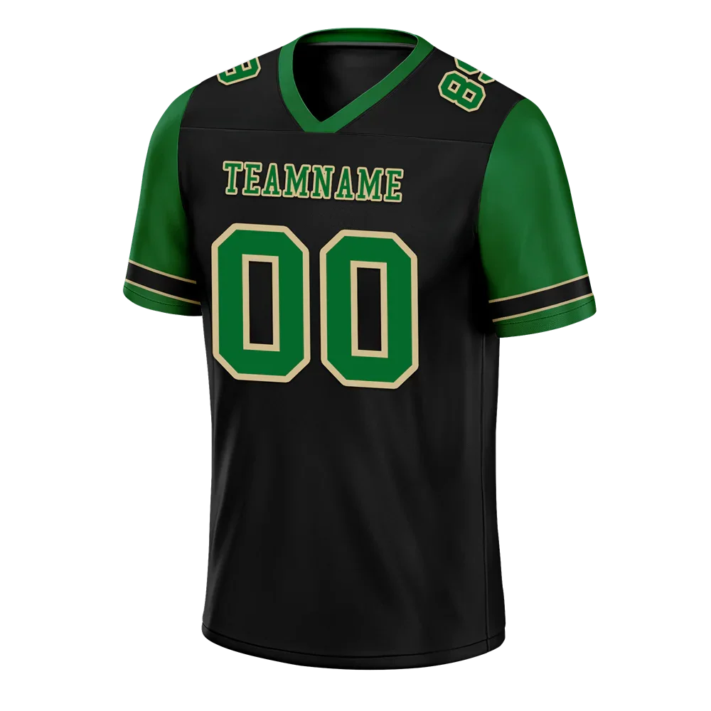 Custom Black Green Two Tone Green Personalized Authentic Football Jersey FBJ02-bc0f097 - Coolcustomize