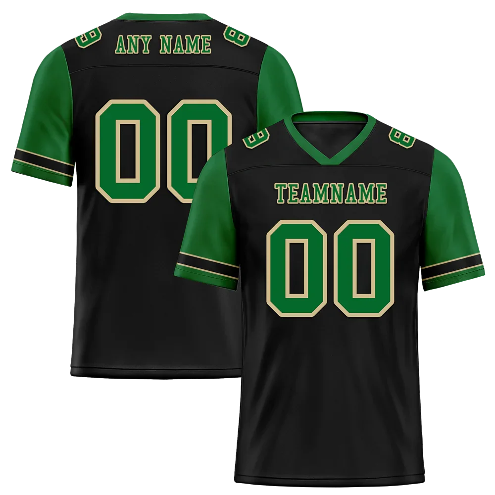Custom Black Green Two Tone Green Personalized Authentic Football Jersey FBJ02-bc0f097 - Coolcustomize