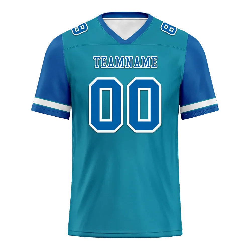 Custom Aqua Blue Two Tone Blue Personalized Authentic Football Jersey FBJ02-bc0f098 - Coolcustomize