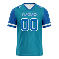 Custom Aqua Blue Two Tone Blue Personalized Authentic Football Jersey FBJ02-bc0f098