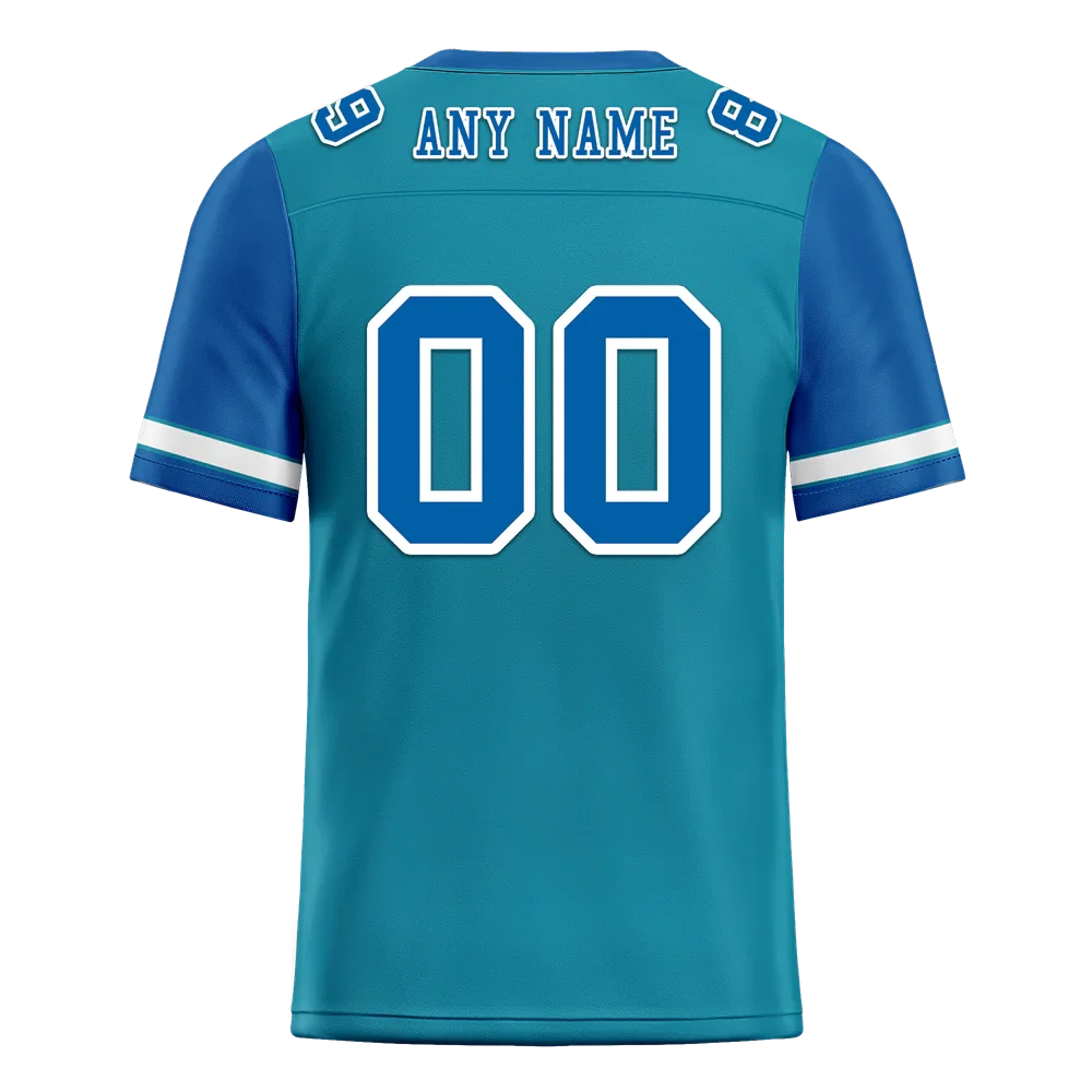 Custom Aqua Blue Two Tone Blue Personalized Authentic Football Jersey FBJ02-bc0f098 - Coolcustomize