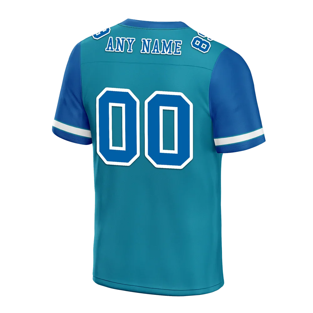 Custom Aqua Blue Two Tone Blue Personalized Authentic Football Jersey FBJ02-bc0f098 - Coolcustomize
