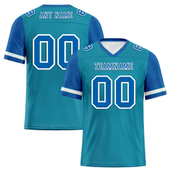 Custom Aqua Blue Two Tone Blue Personalized Authentic Football Jersey FBJ02-bc0f098