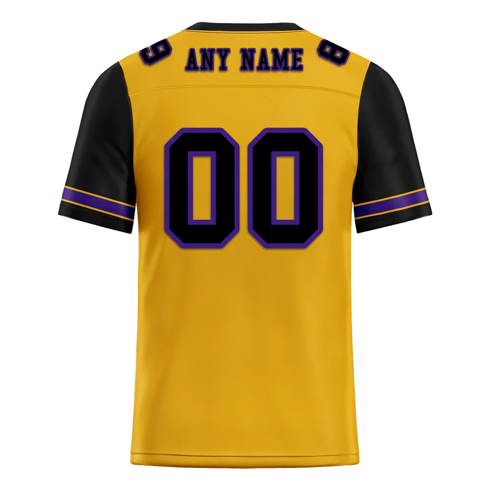 Custom Yellow Black Two Tone Black Personalized Authentic Football Jersey FBJ02-bc0fa00 - Coolcustomize