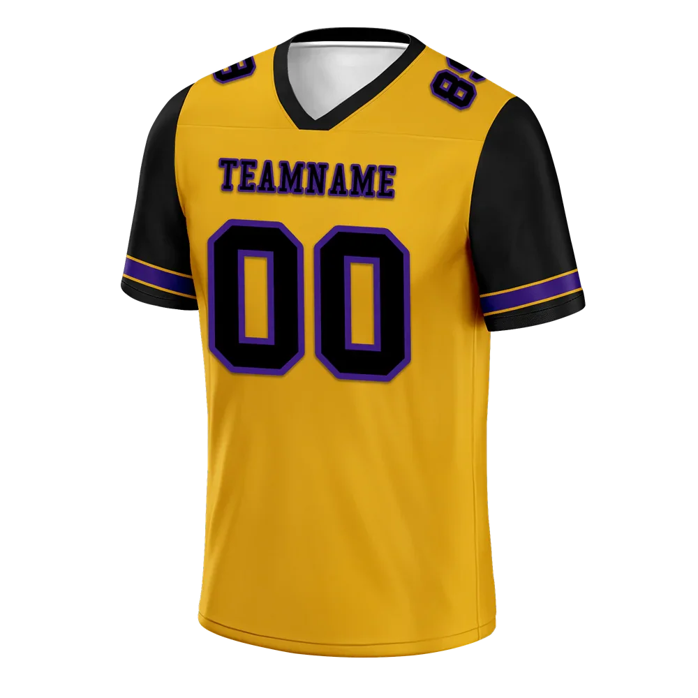 Custom Yellow Black Two Tone Black Personalized Authentic Football Jersey FBJ02-bc0fa00 - Coolcustomize