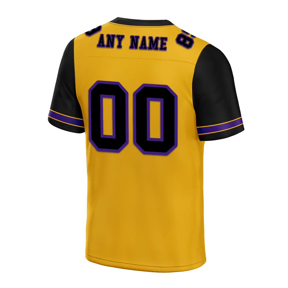Custom Yellow Black Two Tone Black Personalized Authentic Football Jersey FBJ02-bc0fa00 - Coolcustomize