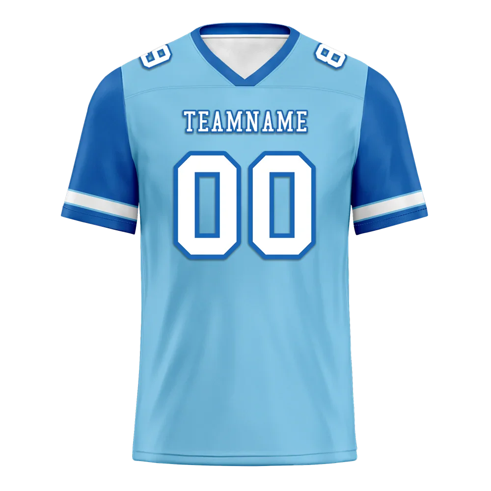 Custom Aqua Blue Two Tone White Personalized Authentic Football Jersey FBJ02-bc0fa0a - Coolcustomize