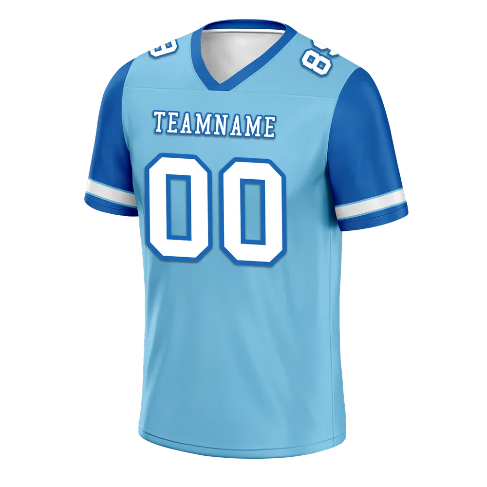 Custom Aqua Blue Two Tone White Personalized Authentic Football Jersey FBJ02-bc0fa0a - Coolcustomize