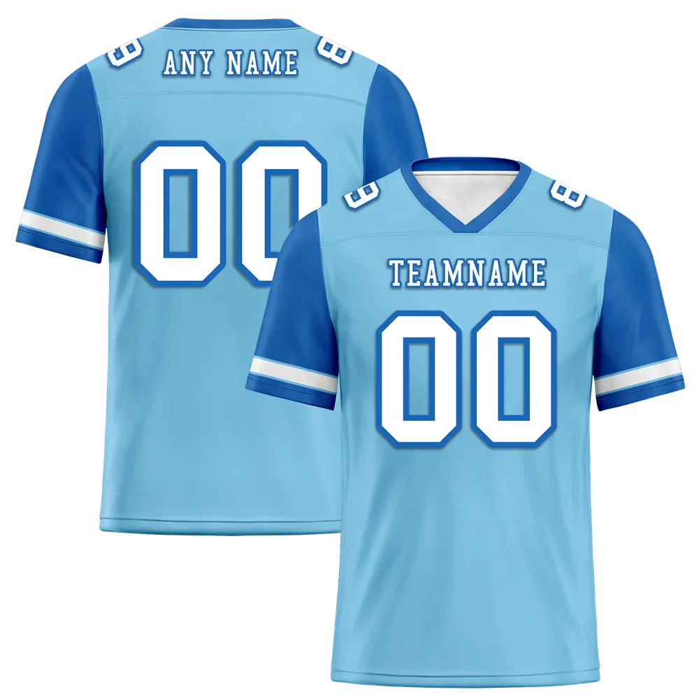 Custom Aqua Blue Two Tone White Personalized Authentic Football Jersey FBJ02-bc0fa0a - Coolcustomize