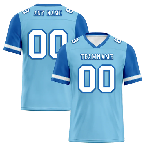 Custom Aqua Blue Two Tone White Personalized Authentic Football Jersey FBJ02-bc0fa0a - Coolcustomize