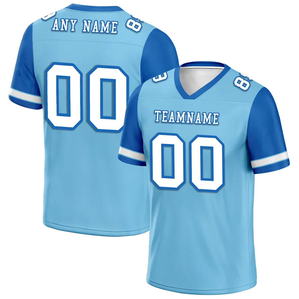 Custom Aqua Blue Two Tone White Personalized Authentic Football Jersey FBJ02-bc0fa0a - Coolcustomize