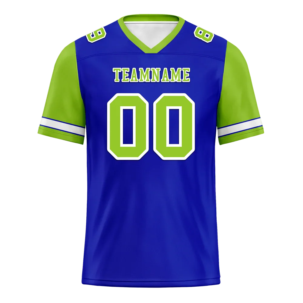 Custom Blue Green Two Tone Green Personalized Authentic Football Jersey FBJ02-bc0fa0c - Coolcustomize
