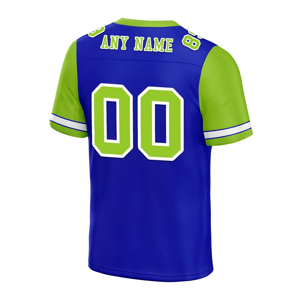 Custom Blue Green Two Tone Green Personalized Authentic Football Jersey FBJ02-bc0fa0c - Coolcustomize