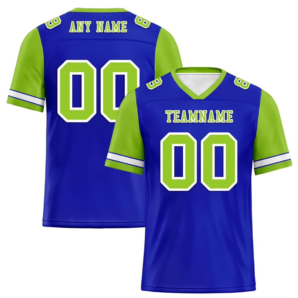 Custom Blue Green Two Tone Green Personalized Authentic Football Jersey FBJ02-bc0fa0c - Coolcustomize