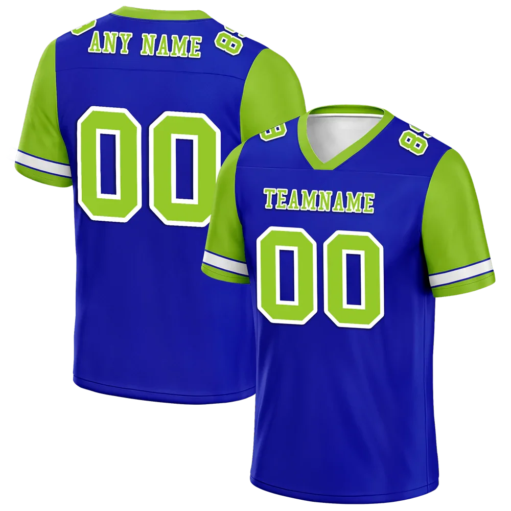 Custom Blue Green Two Tone Green Personalized Authentic Football Jersey FBJ02-bc0fa0c - Coolcustomize