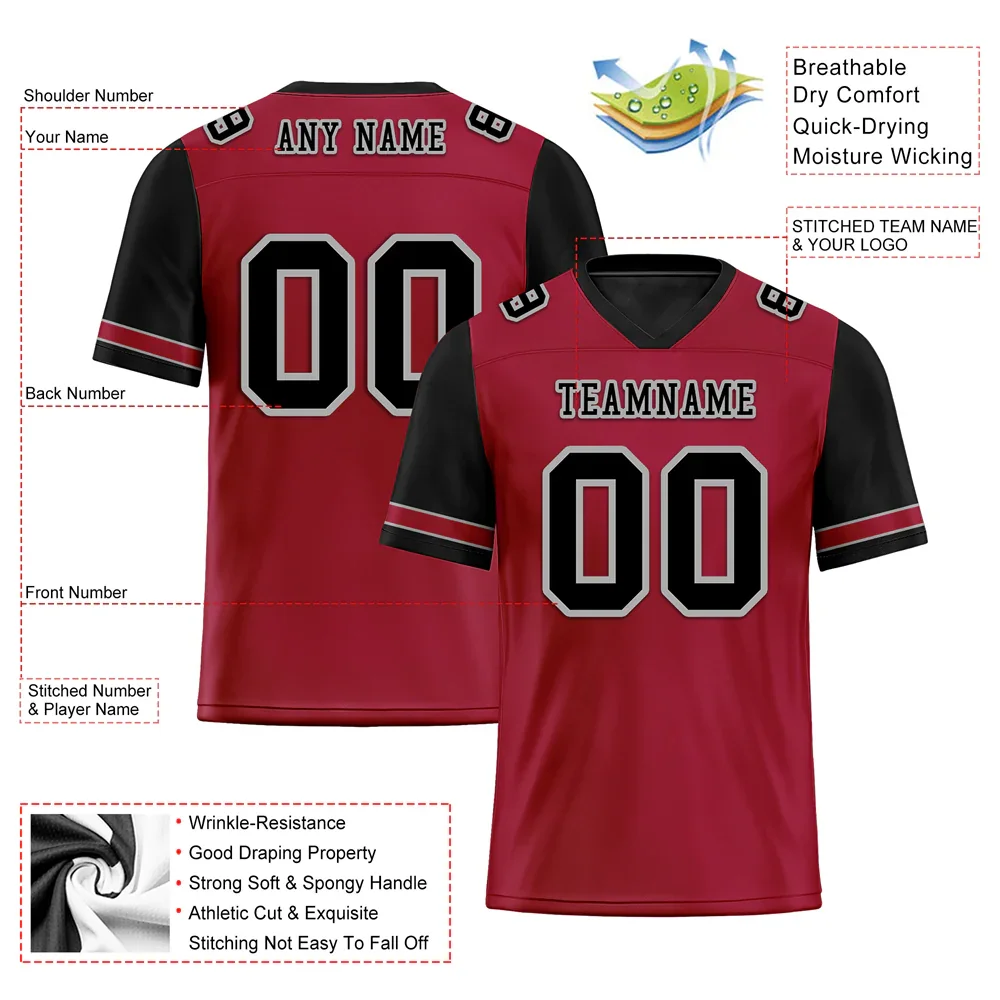 Custom Brown Black Two Tone Black Personalized Authentic Football Jersey FBJ02-bc0fa0d - Coolcustomize